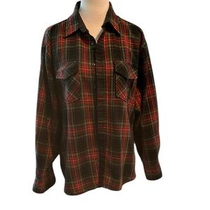 Van Heusen Winterweight Wool Blend Flannel Plaid Shirt